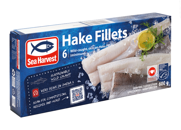 Sea Harvest Hake 4/6 skin on 5k