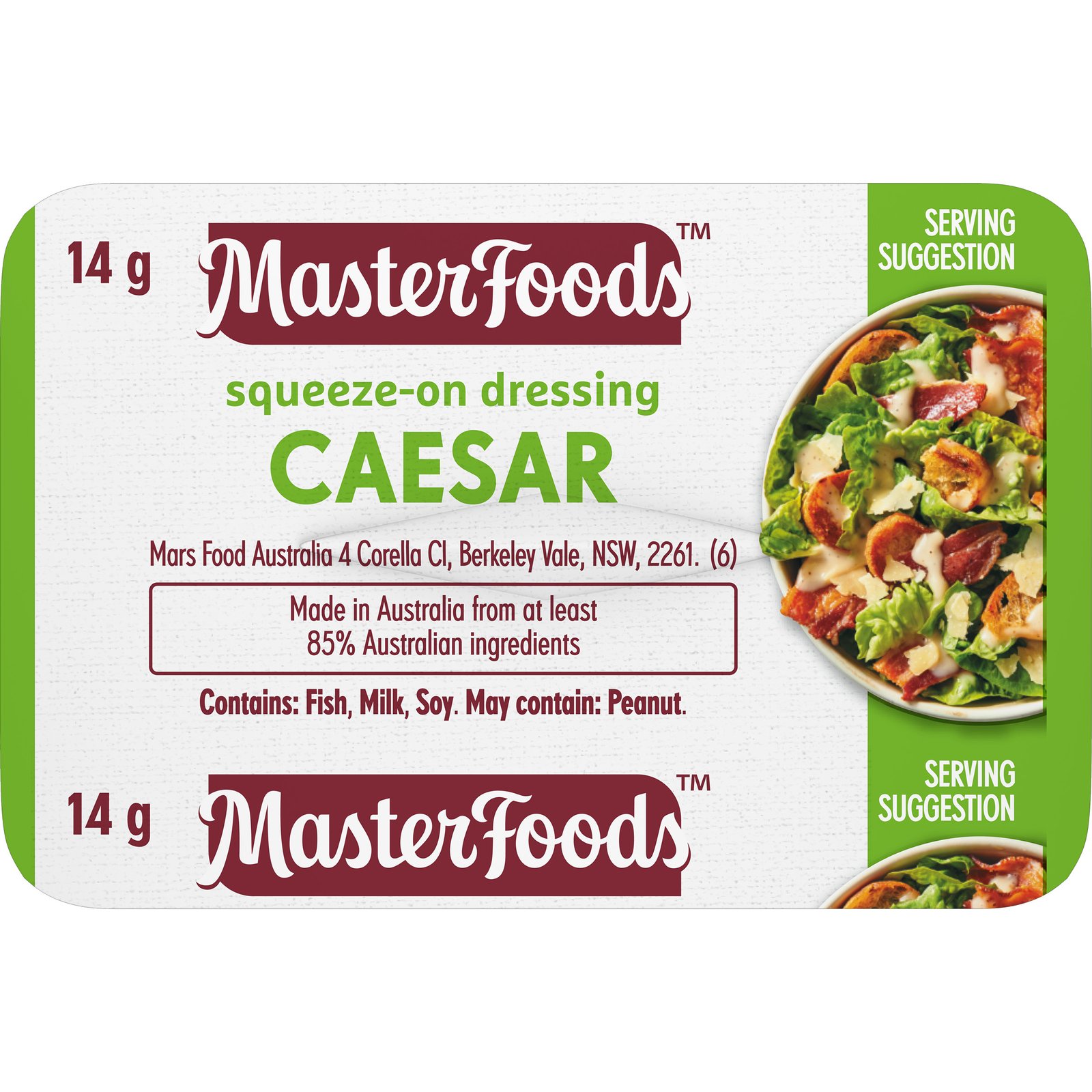 Squeeze On Caesar Dressing Portion 14G X 100