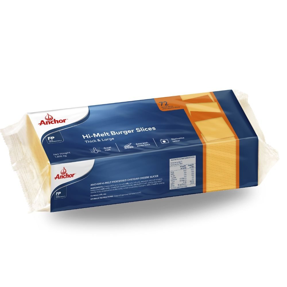 ANCHOR Hi Melt Burger Cheese Slice 1.36kg