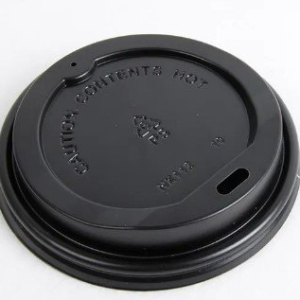 BLACK 12oz Flat Lid - HX112 / *HX528 (50)
