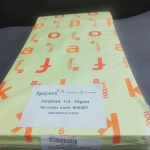 3-Cut Premium Lunchwrap Yellow G-Proof 400x220mm